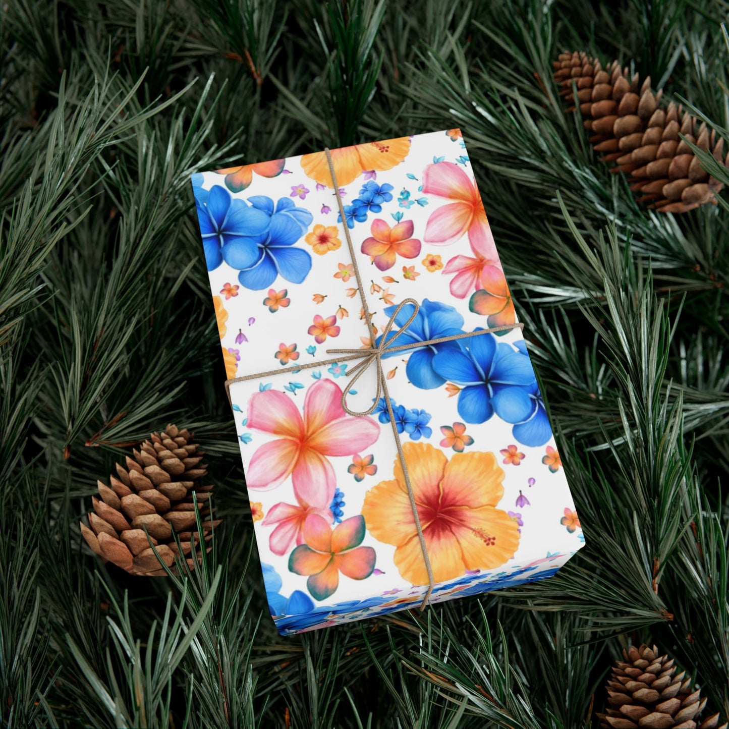 Island Flowers Gift Wrapping Paper Roll (SVG Available)