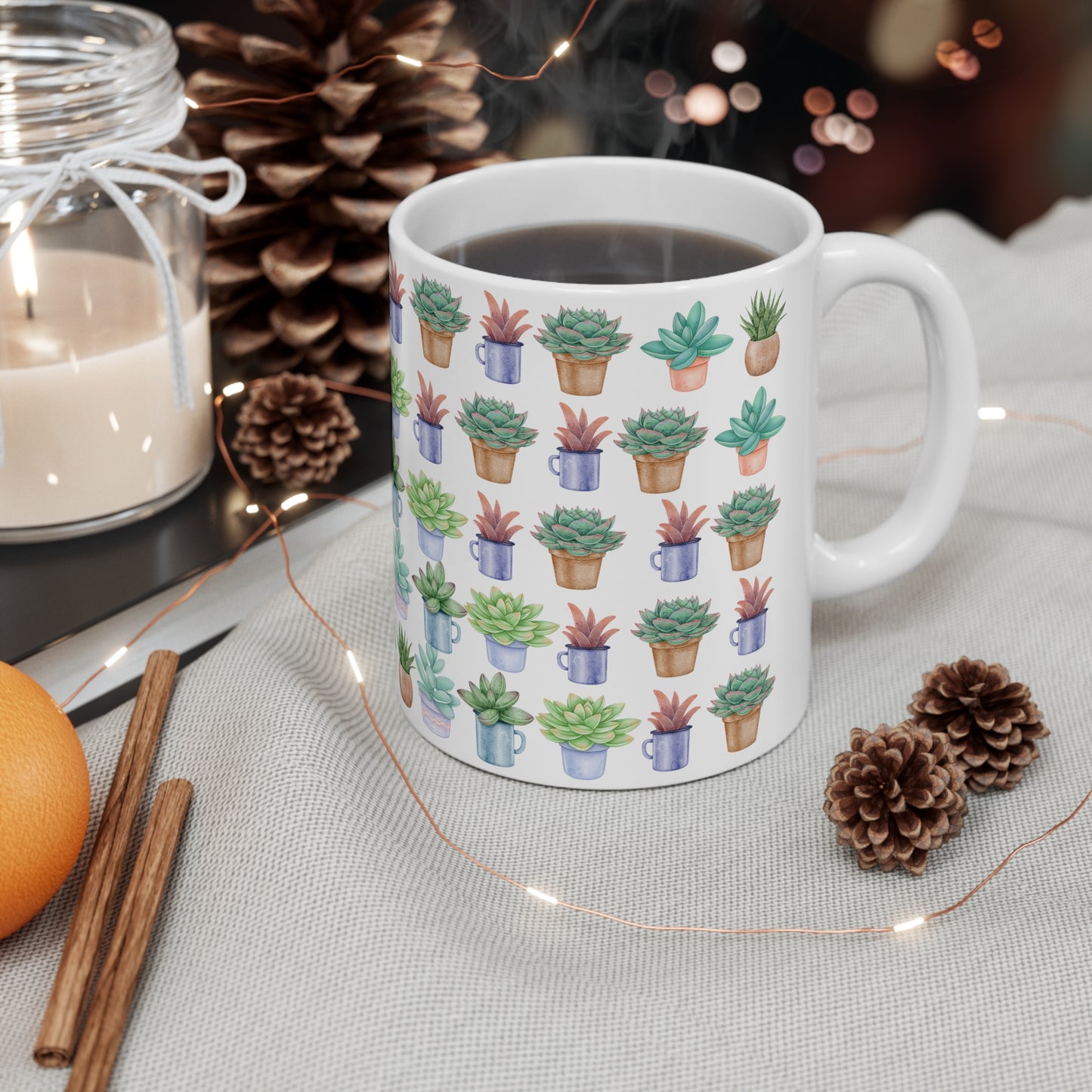 Succulents Ceramic Mug 11oz