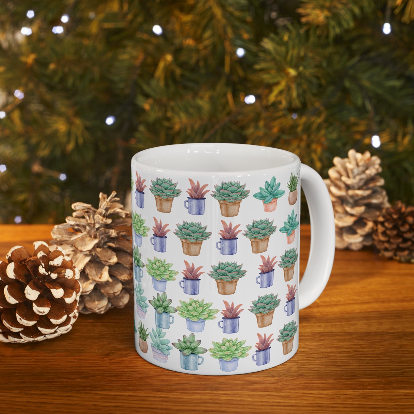 Succulents Ceramic Mug 11oz