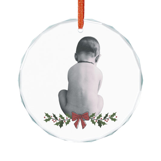 Crystal Glass Christmas Ornament Customizable