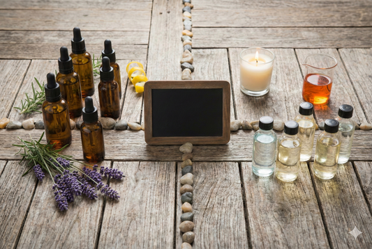 Essential oils and natural ingredients used in plant-based body care products
