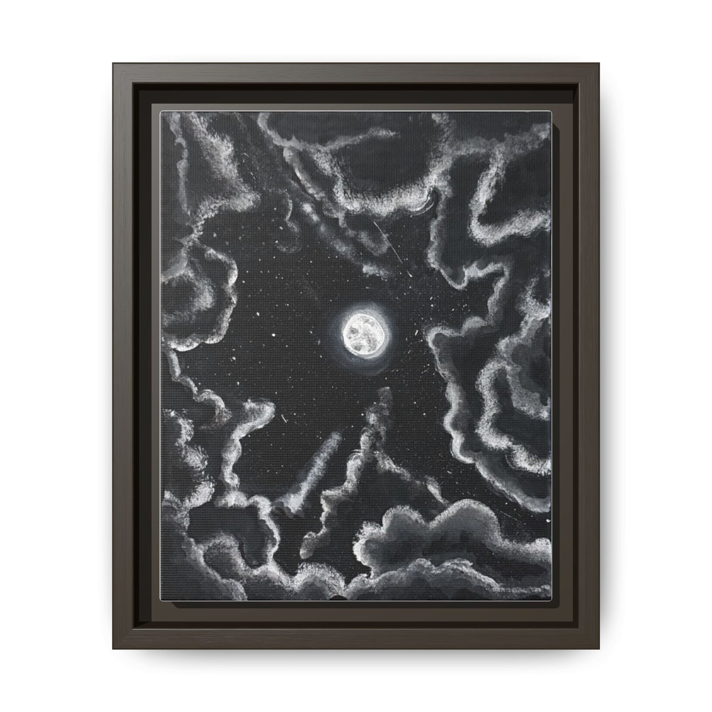 Dark Night: Matte Canvas Framed Wall Art — Colorful Tropical Landscape Print