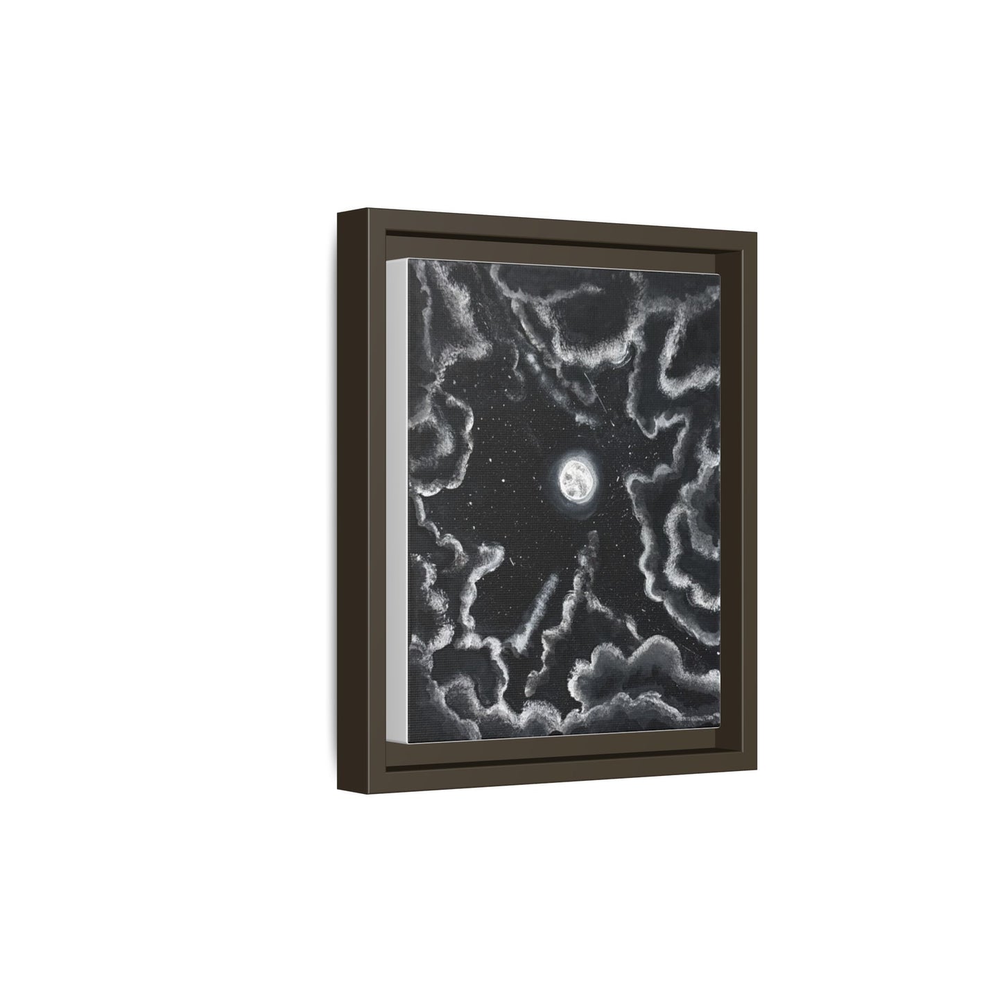 Dark Night: Matte Canvas Framed Wall Art — Colorful Tropical Landscape Print