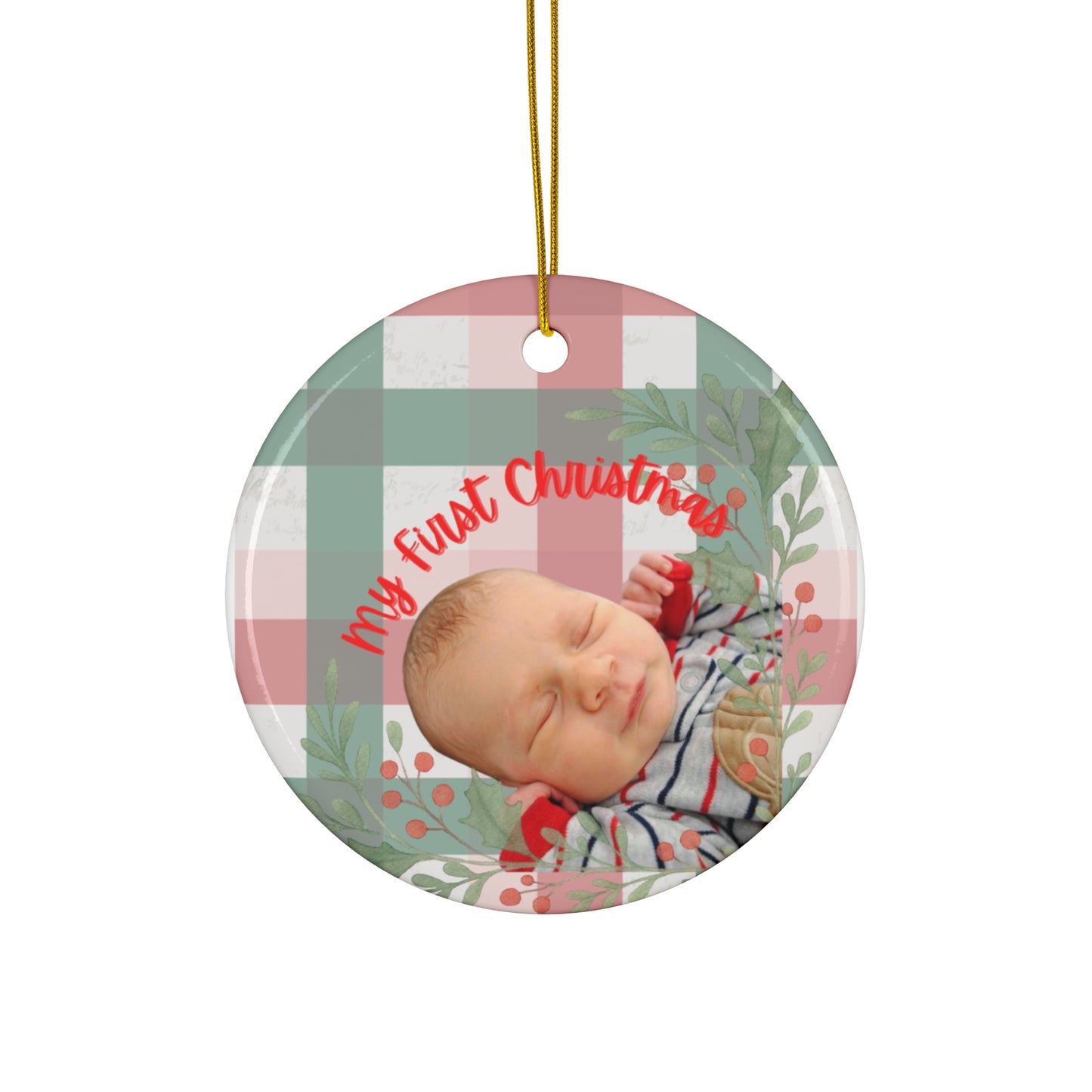 Ceramic Ornament — Personalized 'My First Christmas' Star Photo Keepsake