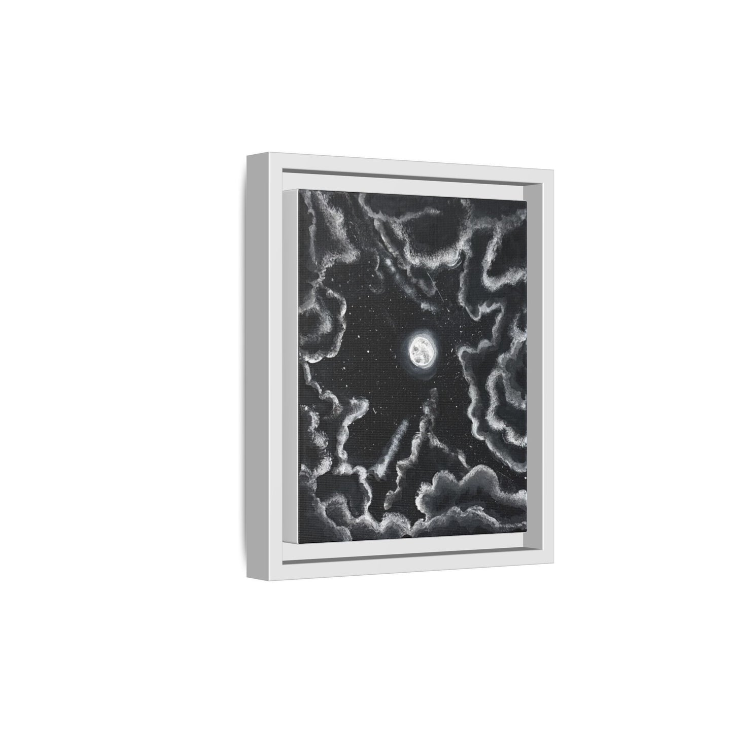 Dark Night: Matte Canvas Framed Wall Art — Colorful Tropical Landscape Print
