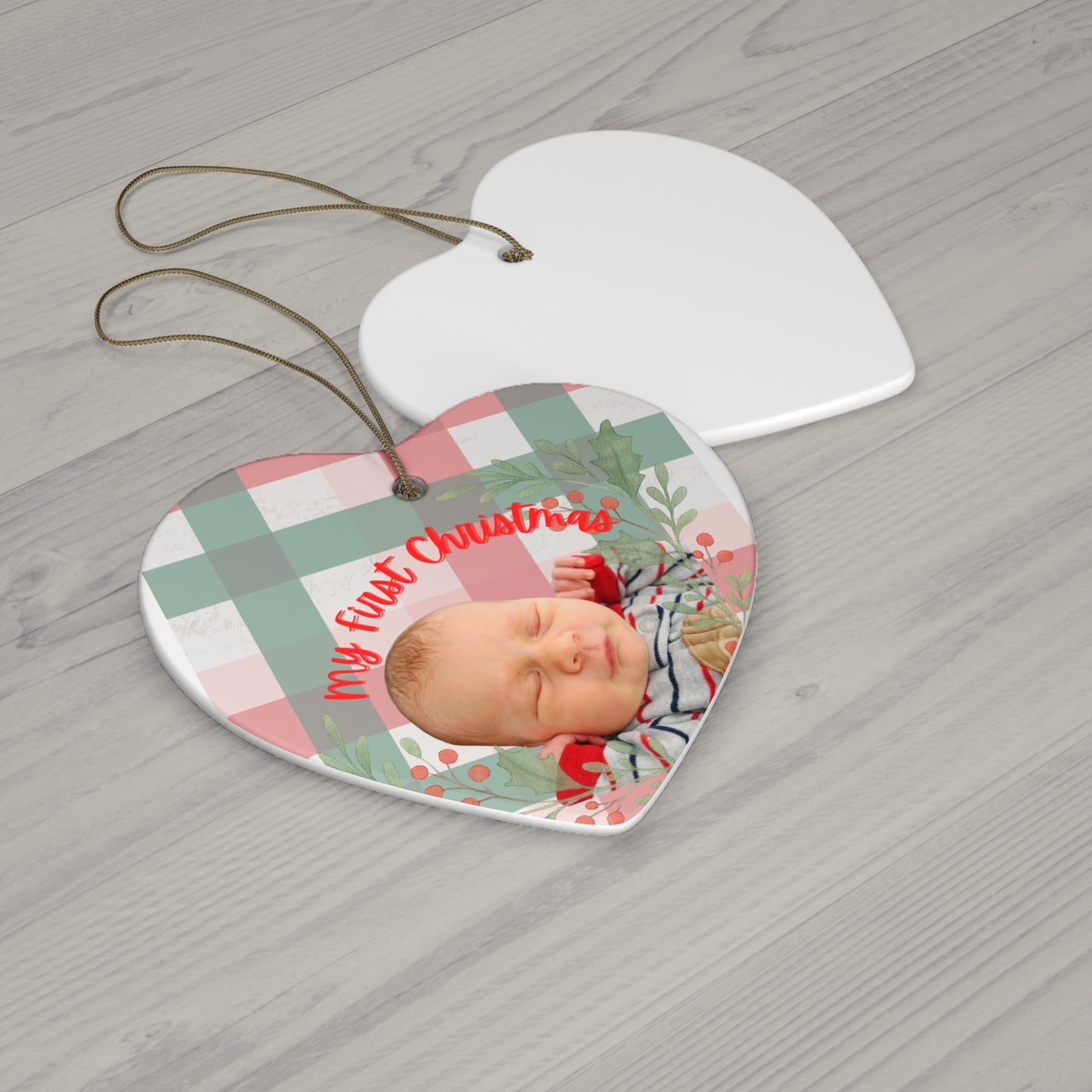 Ceramic Ornament — Personalized 'My First Christmas' Star Photo Keepsake