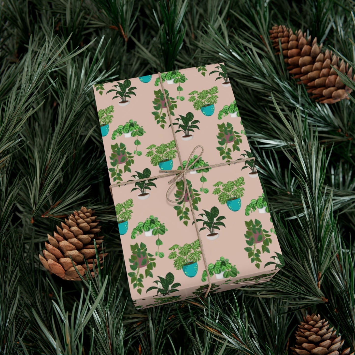 Botanical Potted Plants Gift Wrapping Paper (SVG Available)