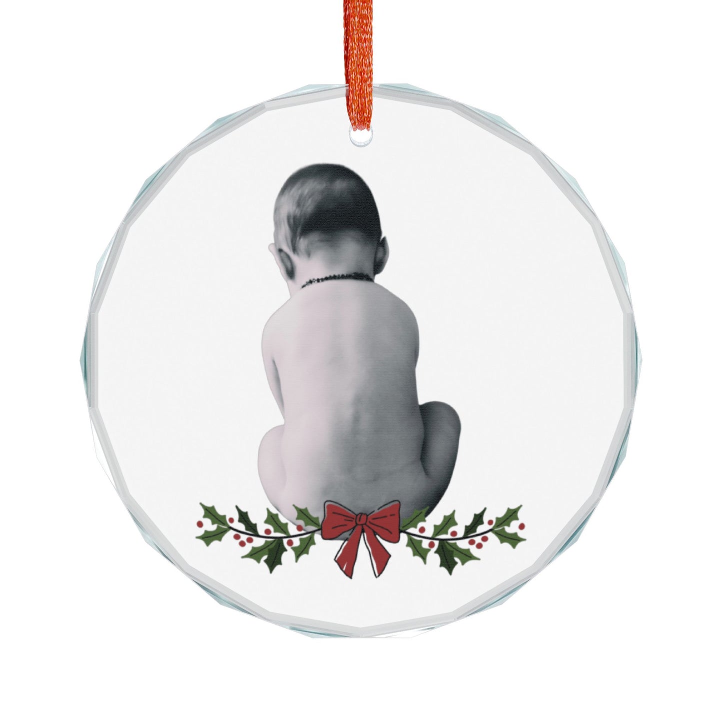 Crystal Glass Christmas Ornament Customizable