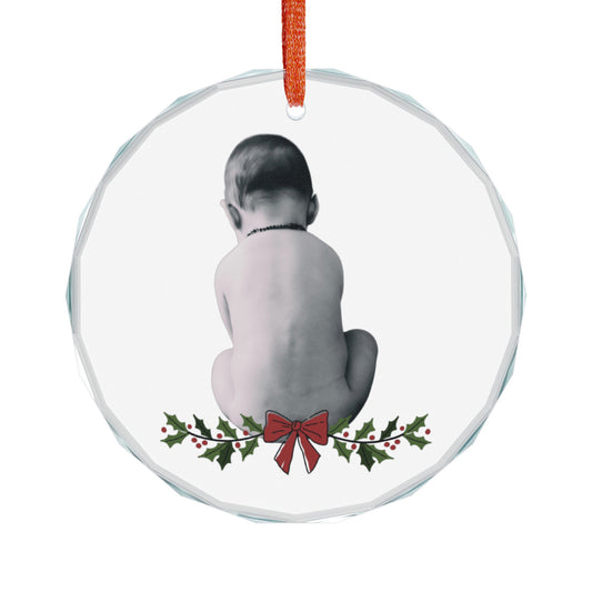 Crystal Glass Christmas Ornament Customizable