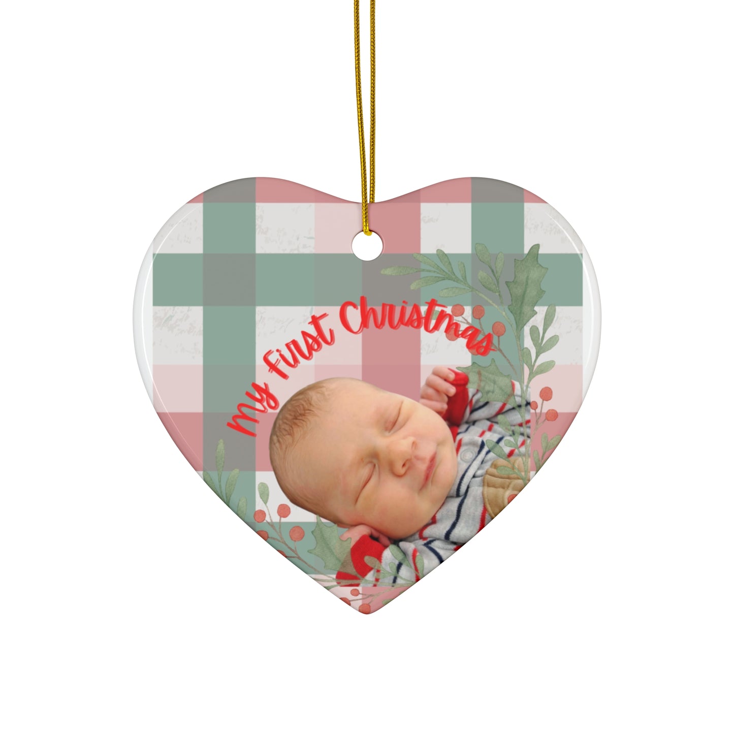 Ceramic Ornament — Personalized 'My First Christmas' Star Photo Keepsake