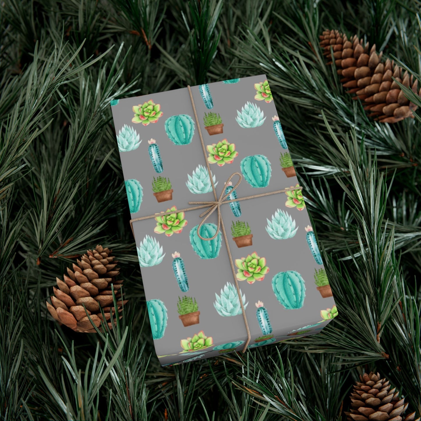 Succulent Pattern Gift Wrapping Paper (SVG Available)