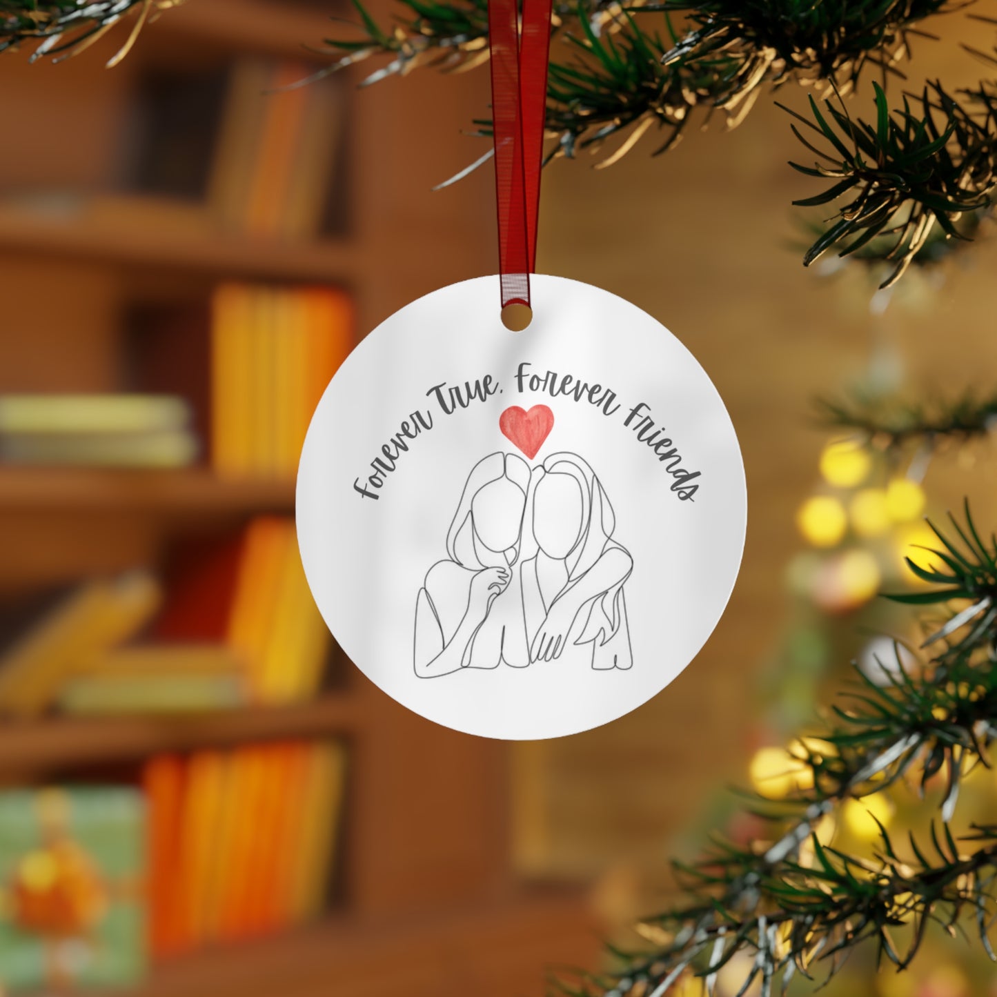 Metal Ornament — Personalized Best Friends Holiday Gift