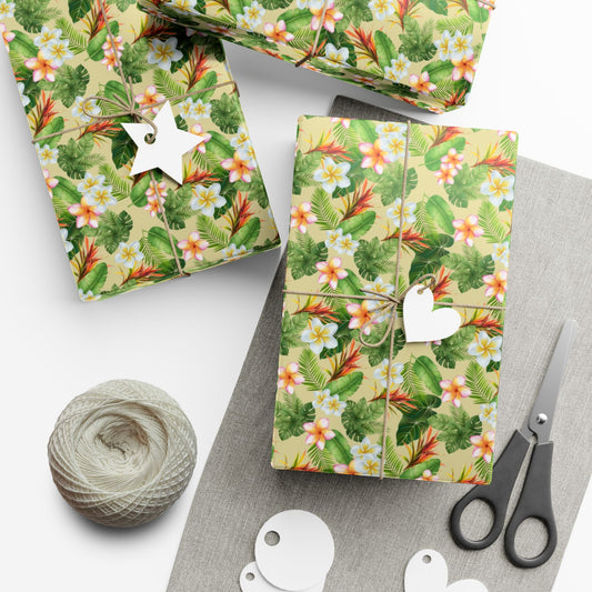 Tropical Leaves Gift Wrapping Roll (SVG Available)