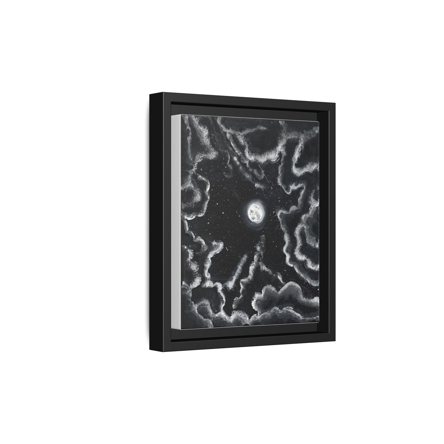 Dark Night: Matte Canvas Framed Wall Art — Colorful Tropical Landscape Print