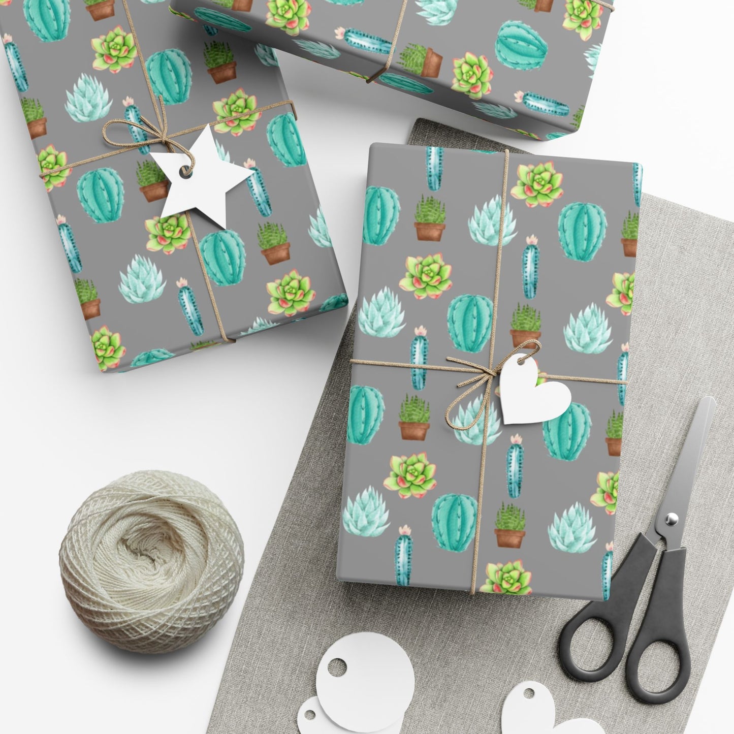 Succulent Pattern Gift Wrapping Paper (SVG Available)