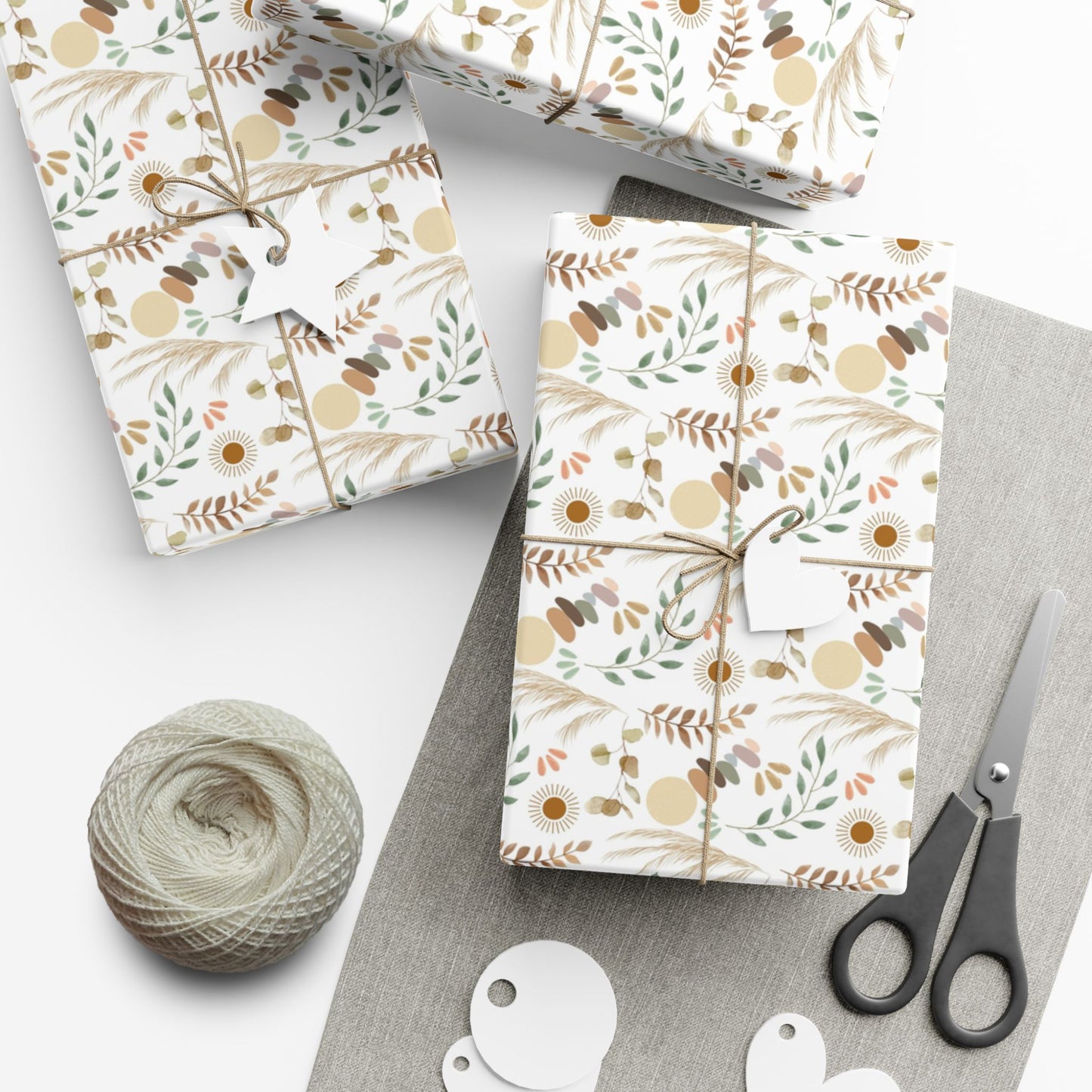 Beige Floral Wrapping Paper for Birthdays & Holidays (SVG Available)