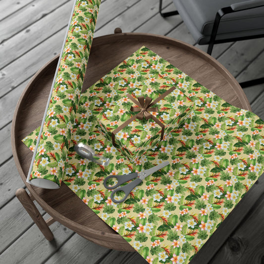 Tropical Leaves Gift Wrapping Roll (SVG Available)