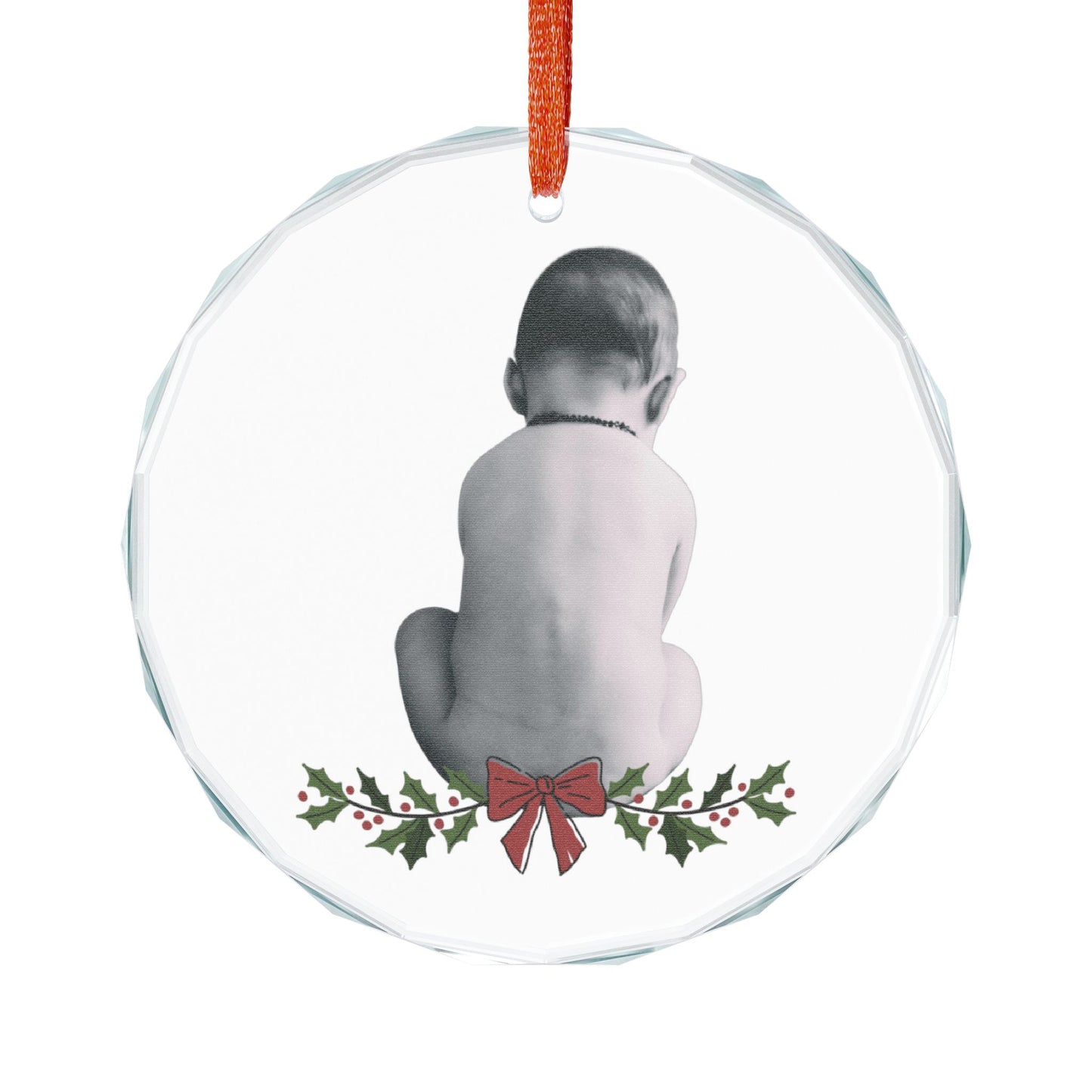 Crystal Glass Christmas Ornament Customizable