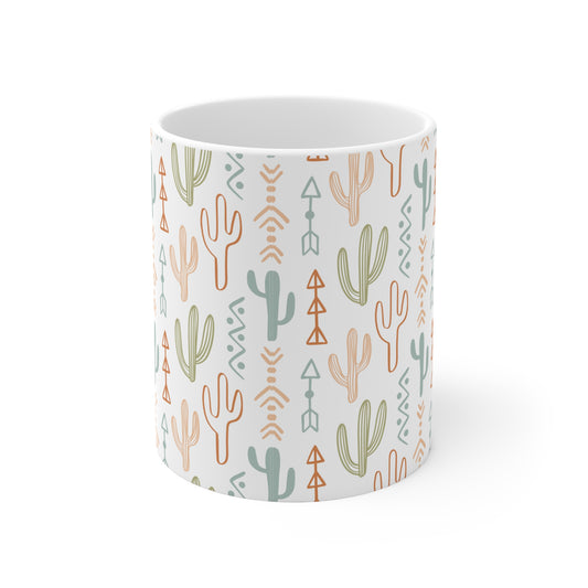 Boho Cactus Ceramic Mug 11oz