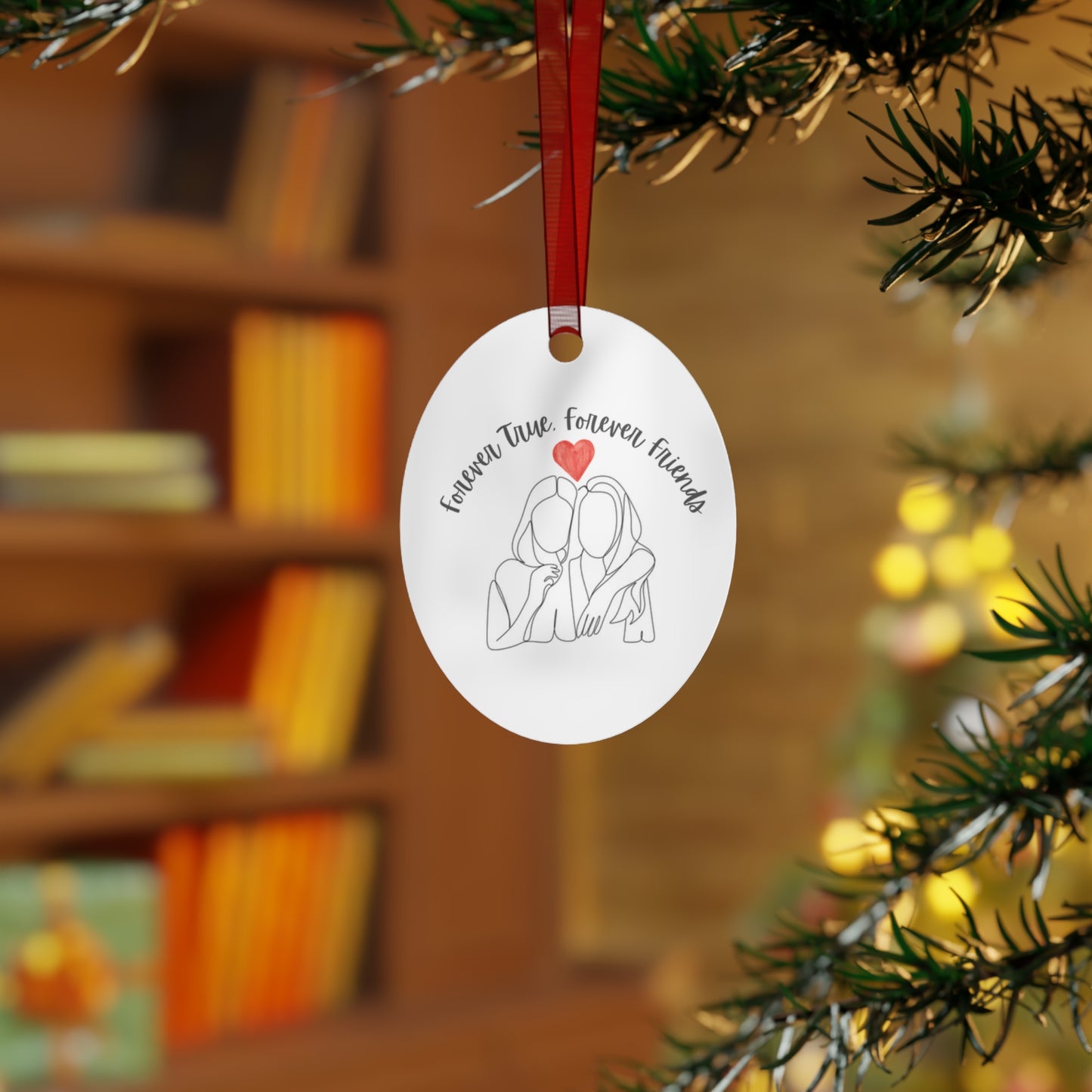 Metal Ornament — Personalized Best Friends Holiday Gift