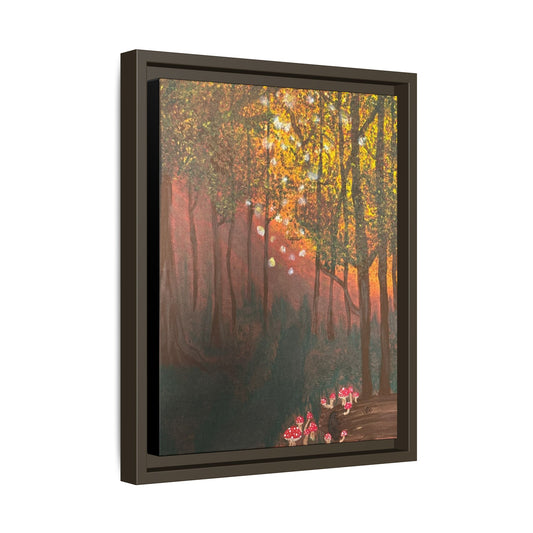 Whisper Woods: Art Matte Canvas Framed Print — Multicolor Pour Painting Wall Art