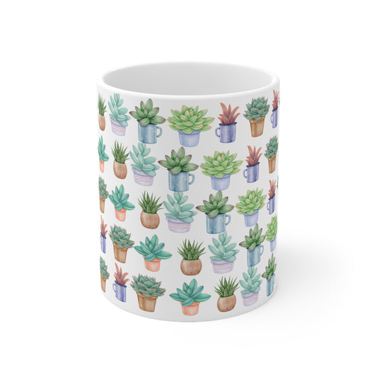 Succulents Ceramic Mug 11oz