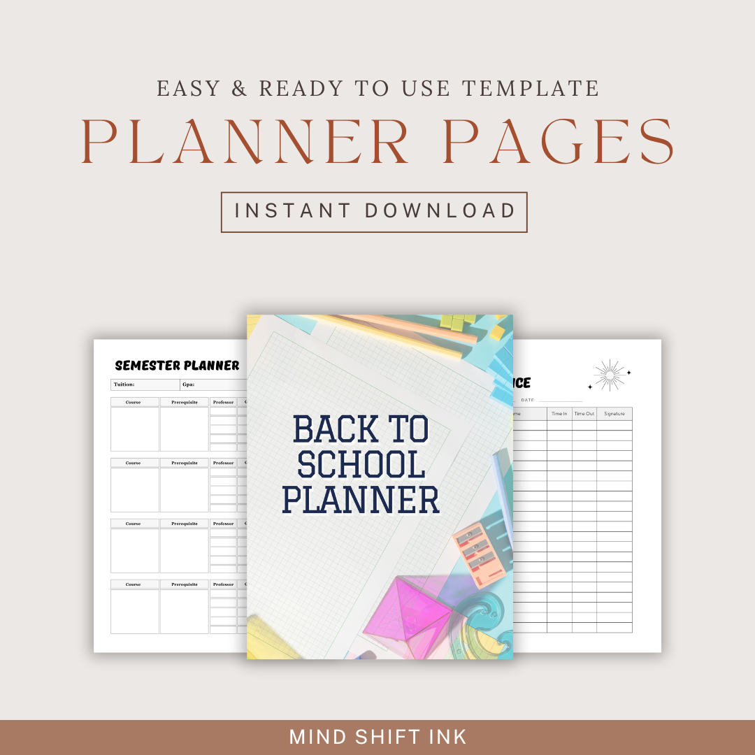 Back To School Planner